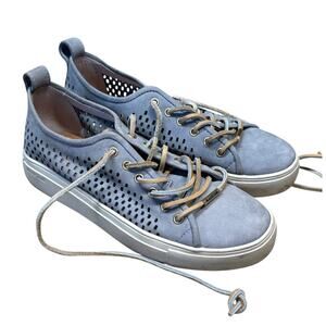 Blackstone PL87 Suede Mesh Lace Up Sneakers Blue Size 6